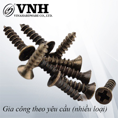 Vít đầu bằng răng nhuyễn M2, M3, màu giả cổ - ZS312Y23