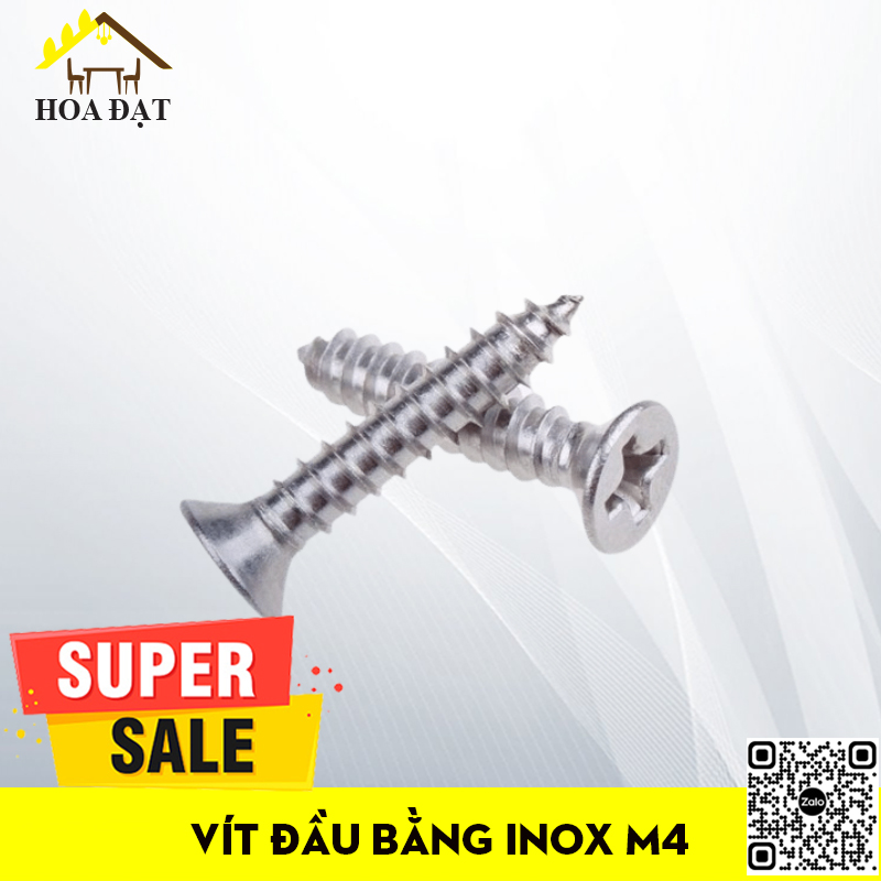 Vít đầu bằng răng nhuyễn M3, M4, M5, M7 inox 304 - HDSB329-ZS420I