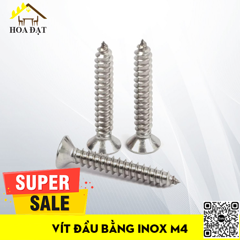 Vít đầu bằng răng nhuyễn M3, M4, M5, M7 inox 304 - HDSB329-ZS420I