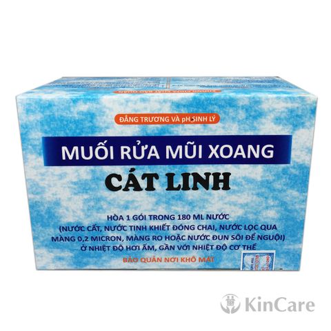 Muối rửa mũi xoang Cát Linh (Hộp 30 gói + bình rửa 180ml)