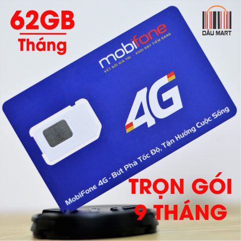  SIM 3G 4G Mobifone Tặng 62GB/Tháng Trọn Gói 9 Tháng (2GB/Ngày) 