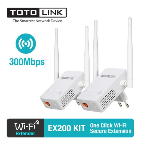  Bộ kích sóng Repeater Wifi TotoLink EX200 Chuẩn tốc độ 300Mbps 