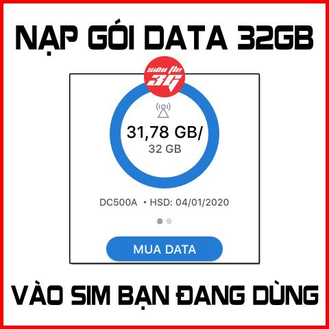  Nạp gói DATA DC500A 32GB vào SIM Mobifone đang dùng 