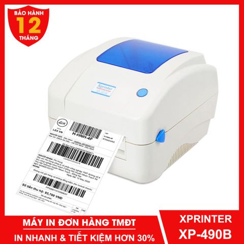  Máy in đơn hàng TMĐT Xprinter XP 490B in phiếu giao hàng vận chuyển Lazada Shopee Sendo Tiki GHTK VNPost 