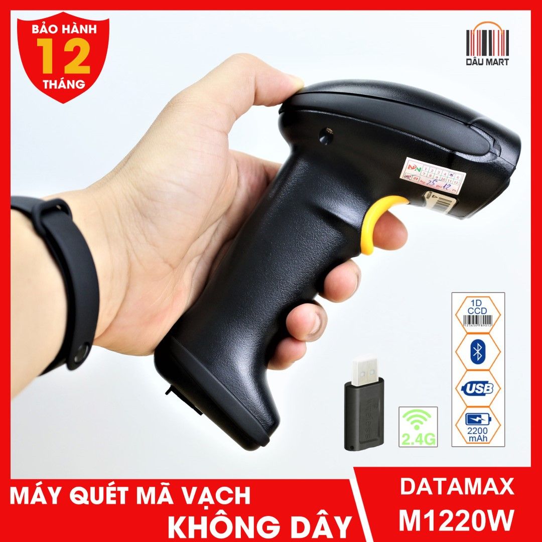 Máy quét mã vạch không dây cầm tay DATAMAX M1220W - Súng scan mã Barcode 1D dành cho chủ shop shiper và quản lý kho hàng