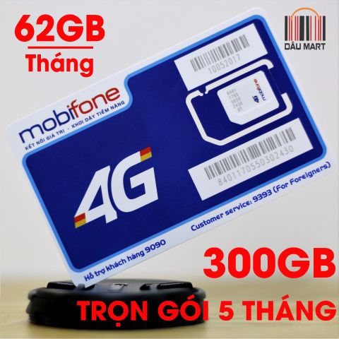  SIM 4G Mobifone Trọn Gói 5 Tháng 300GB (2GB/Ngày) 