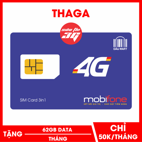  SIM 4G Mobifone THAGA Tặng 60GB/Tháng Chỉ Với 50.000đ 