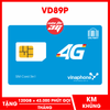 SIM 4G Vinaphone VD89P Tặng 120GB/Tháng Gọi Miễn Phí Nội Mạng và 50 Phút Ngoại Mạng