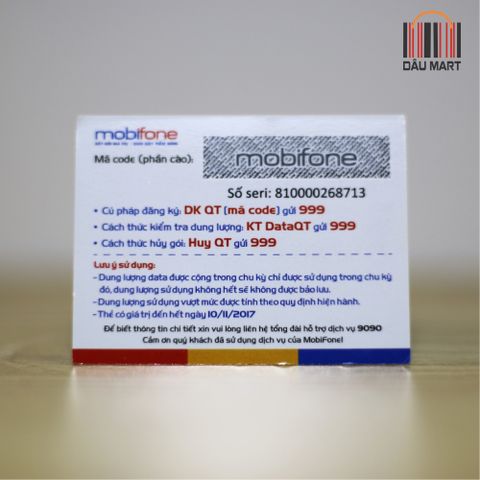  Thẻ Nạp 3G Mobifone Tặng 1000MB Dùng Trong 10 Ngày 