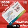 SIM 4G Viettel V90+MT5C Tặng 150GB/Tháng và Miễn Phí 4.300 Phút Gọi