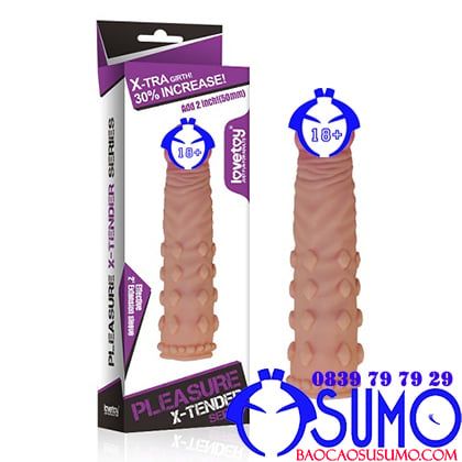 Bao đôn dên (donzen) silicone cao cấp Lovetoy X-Tender siêu gai dài thêm 5cm