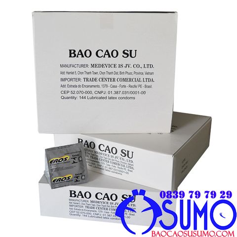 Bao cao su Eros giá rẻ hộp 144 chiếc dành cho nhà nghĩ khách sạn