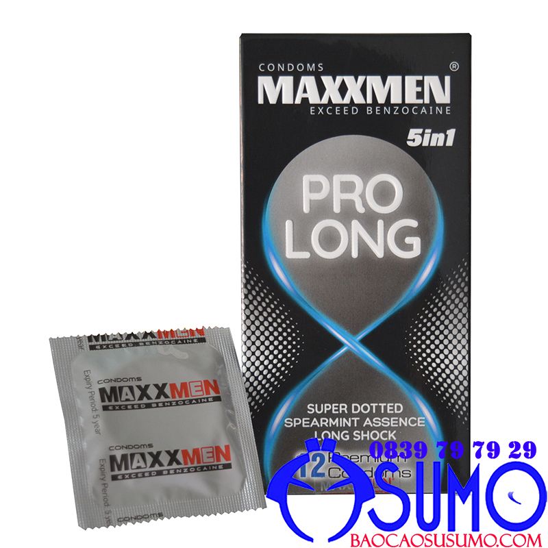 Bao cao su Maxxman 5in1 Pro Long gân gai nhám to kéo dài thời gian cho nam