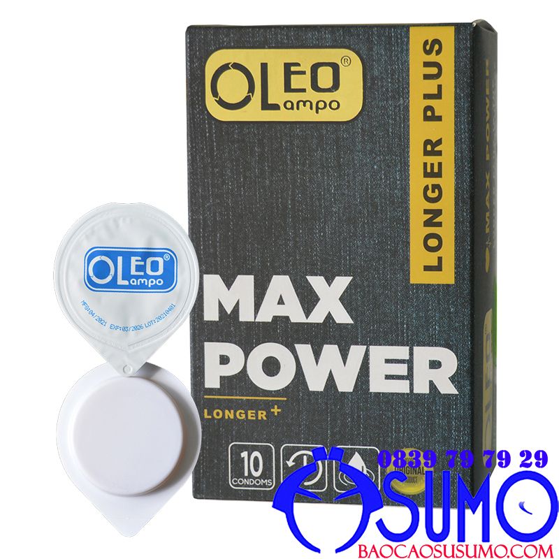 Bao cao su Oleo Lampo Max Power chính hãng gai nổi kéo dài thời gian hộp 10 cái