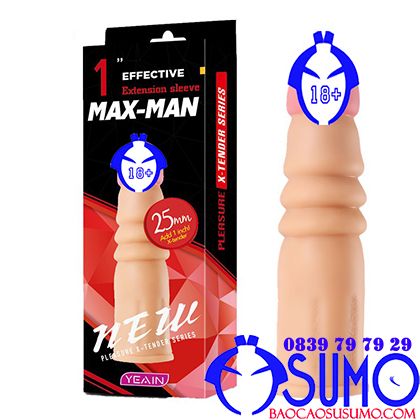 Bao đôn dên silicone cao cấp Max-man lò xo dài thêm 2.5cm dành cho nam