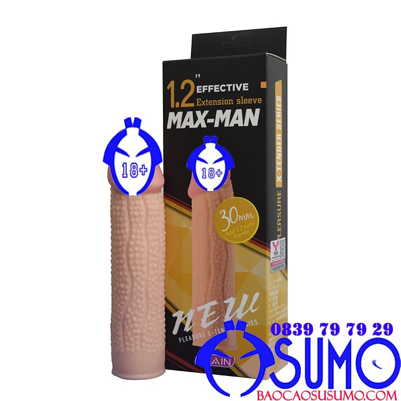 Bao đôn dên silicone cao cấp Max-man 1.2inch gân gai liti siêu mềm mẫu 6