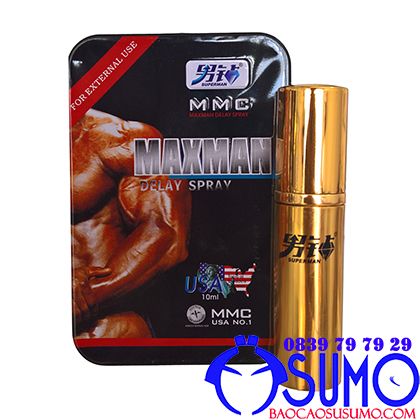 Chai xit keo dai thoi gian cho nam Maxman 10ml Shop bao cao su Sumo Can Tho 0839797929