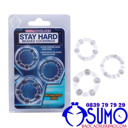  Bộ 3 Vòng Bi Đeo Dương Vật Silicone Stay Hard Dành Cho Nam (MS:D38) 