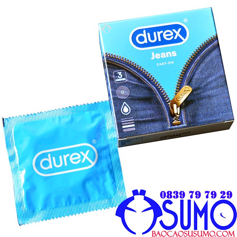 Bao cao su Durex Jeans Easy-on chính hãng cổ điển ôm sát hộp 3 chiếc
