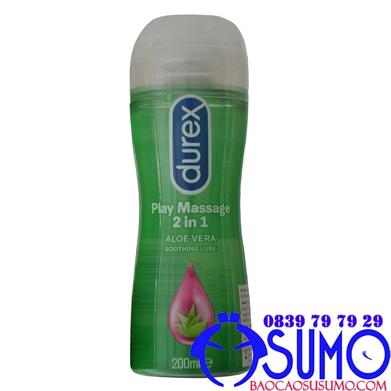 Gel Durex Play Massage 2in1 Aloe Vera chai 200ml bôi trơn và massage toàn thân