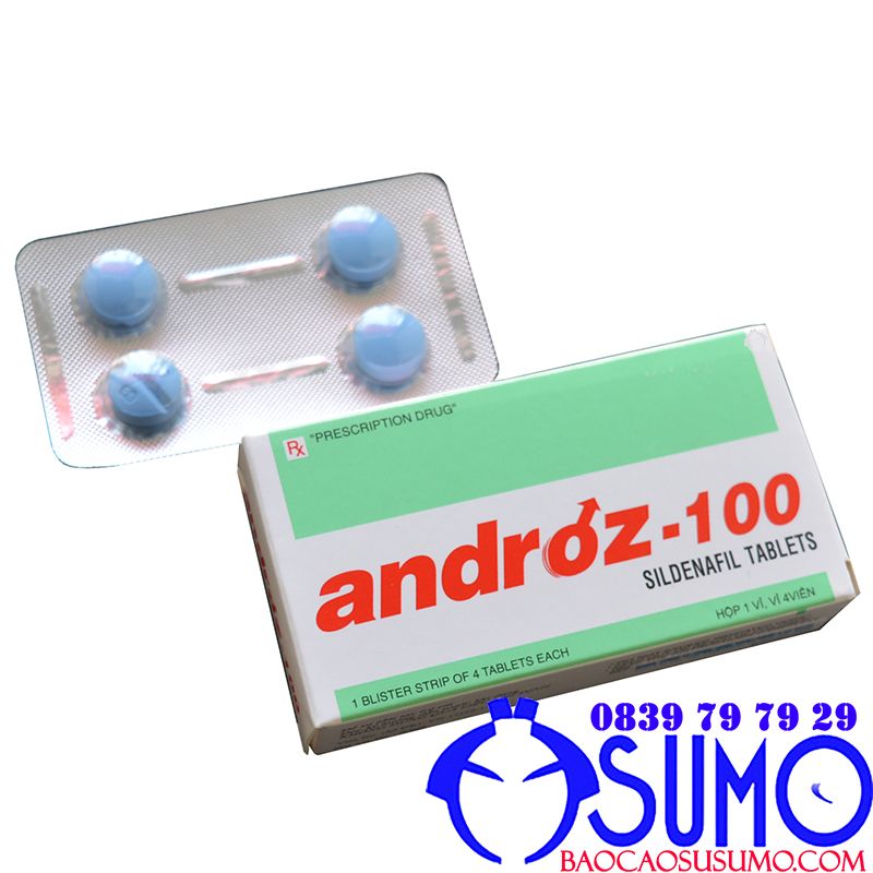 Androz-100 Ấn Độ chính hãng hỗ trợ cương dành cho nam hộp 4 viên