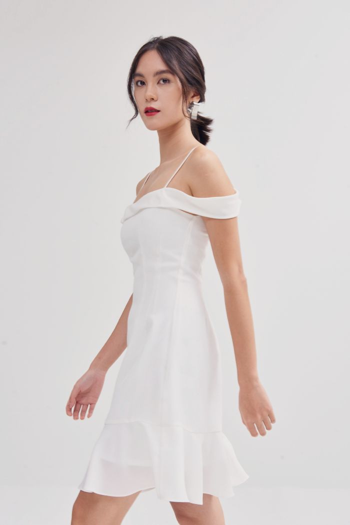 Đầm 2 dây nhấn vai bèo tùng nhỏ