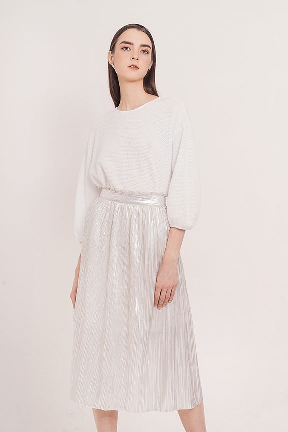 Váy midi dập li lấp lánh