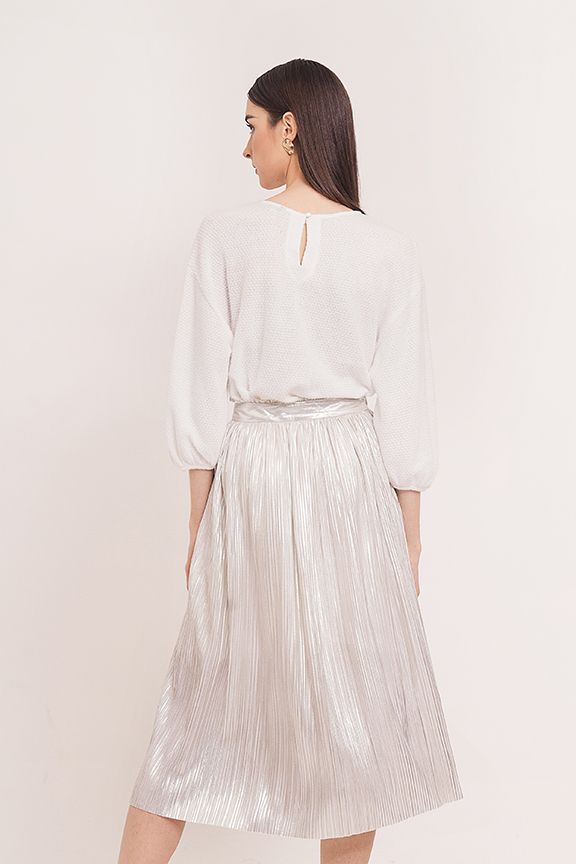 Váy midi dập li lấp lánh