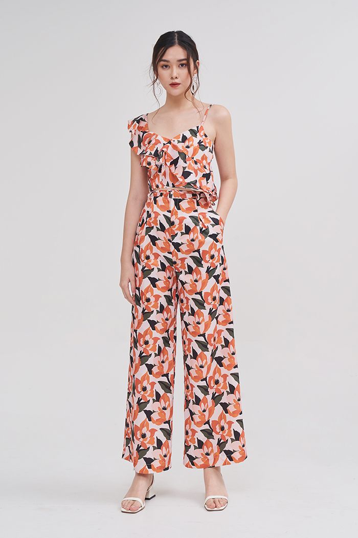 Quần ống suông rộng in hoạ tiết ss19