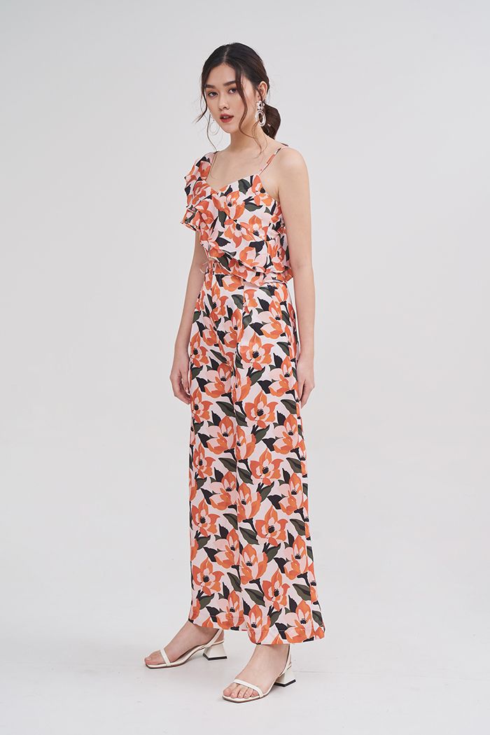 Quần ống suông rộng in hoạ tiết ss19