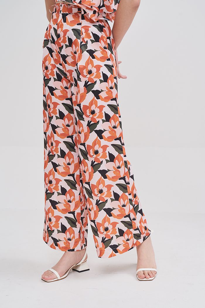Quần ống suông rộng in hoạ tiết ss19