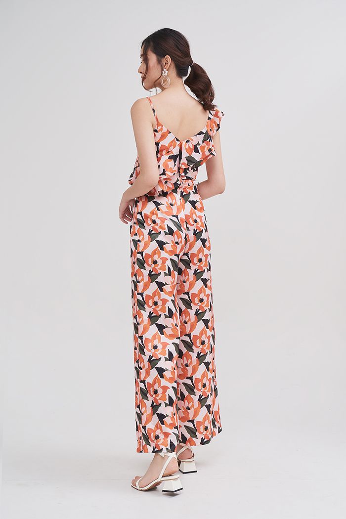 Quần ống suông rộng in hoạ tiết ss19