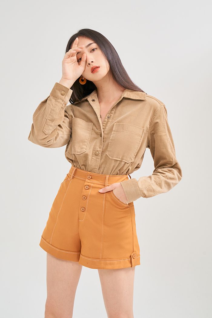 Áo khoác khaki tay dài form rộng 4 túi