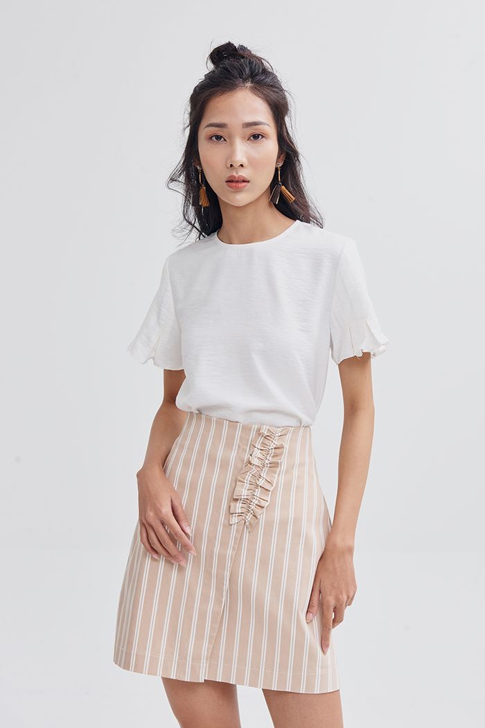 Váy sọc lưng liền đắp bèo nhỏ