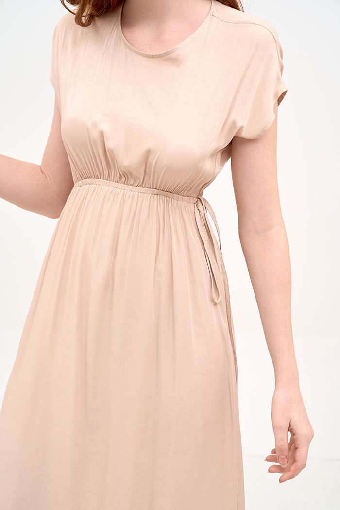 Đầm form colum midi rút eo