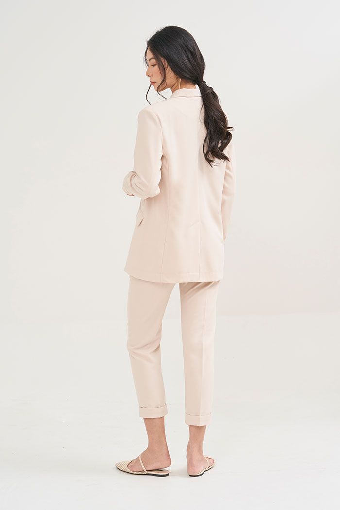 Áo vest oversize nút bọc cùng màu 2 túi
