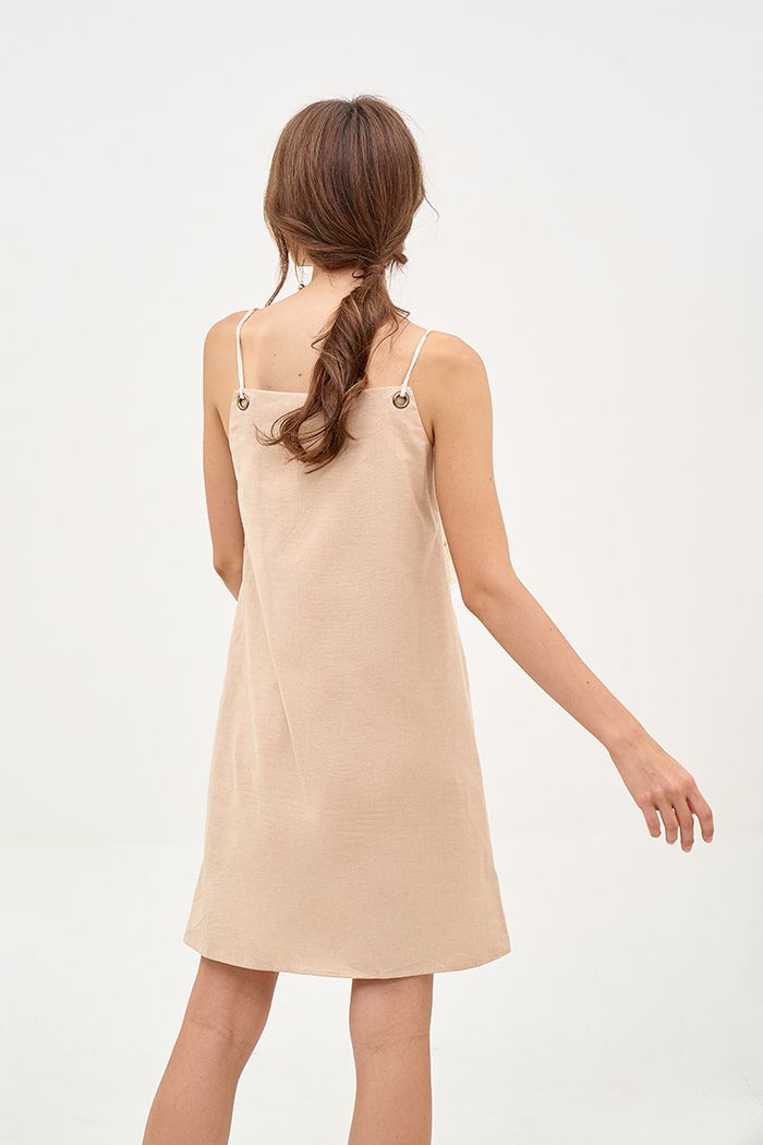 Đầm kate thắt chéo ngực 2 dây chuông