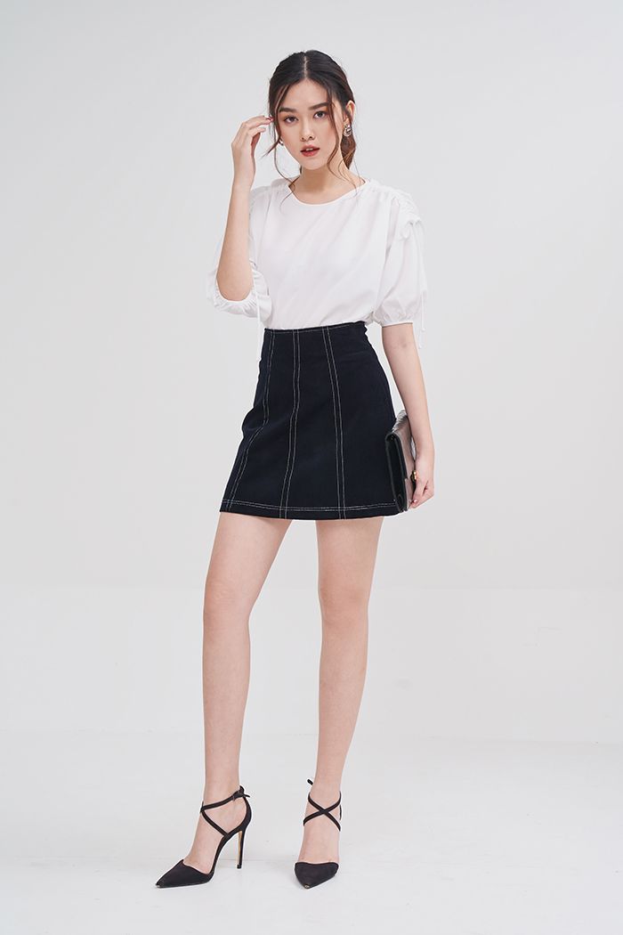 Váy A cơ bản diễu chỉ 3 li ss19