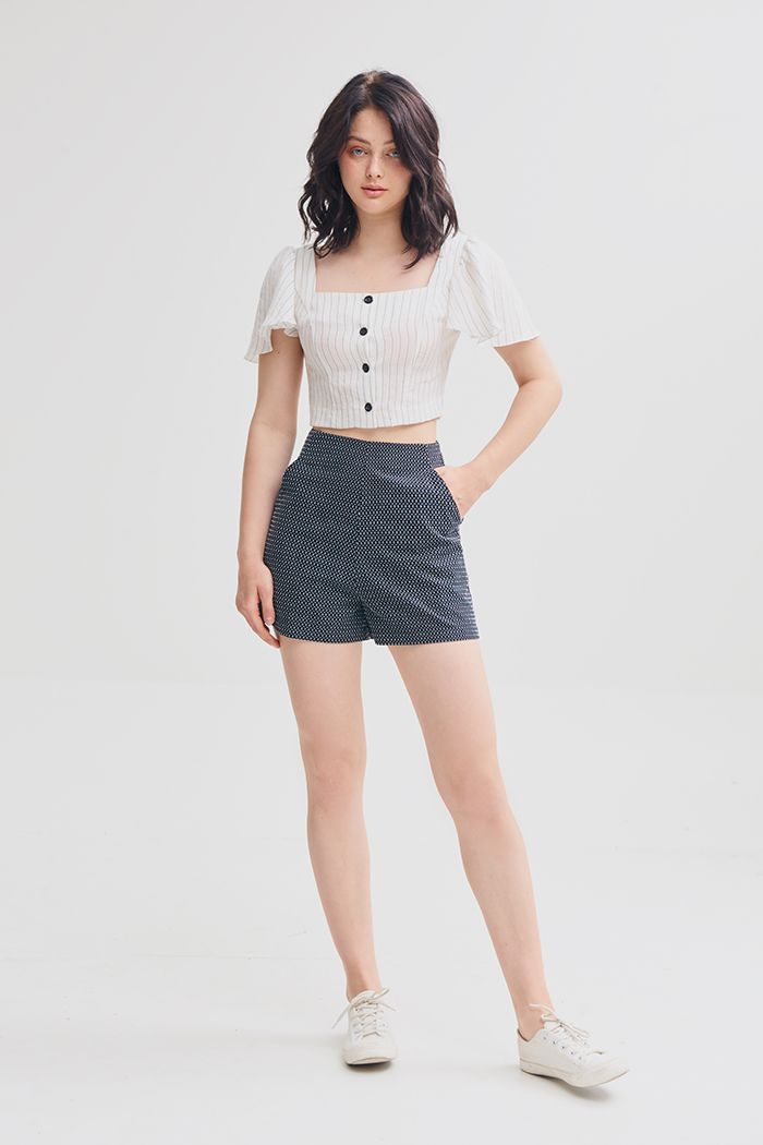 Quần short in hoạ tiết ss19 vải xốp