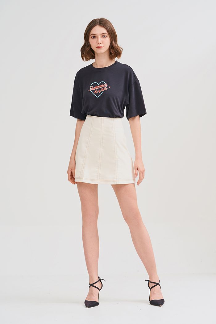 Áo thun oversize in slogan summer lover