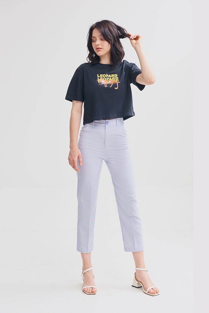 Áo thun crotop in hình leopard