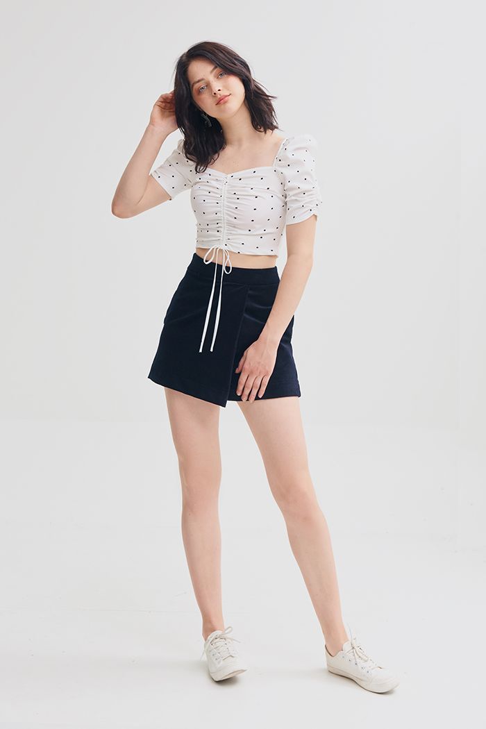 Quần váy ticke nhung đắp thân trước