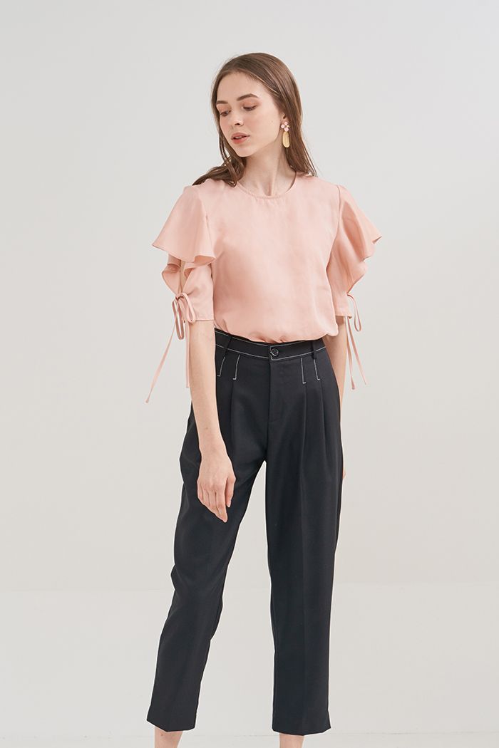 Quần linen xếp nhấn 2 li và lưng
