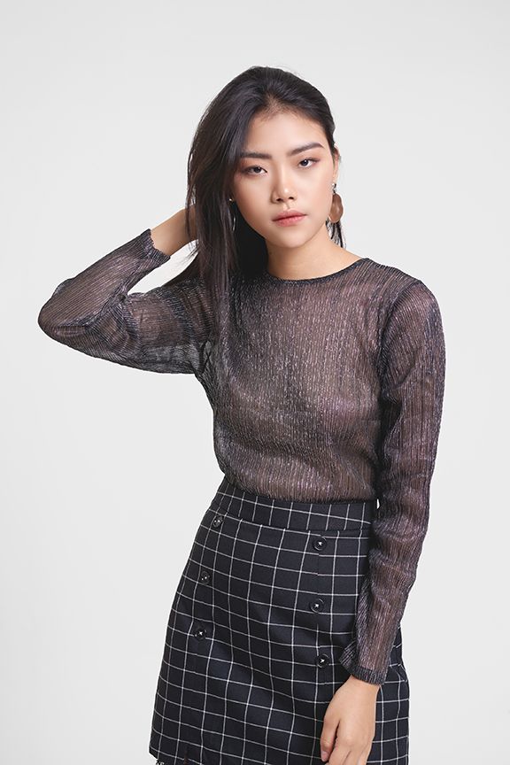 Áo dập li vải lấp lánh