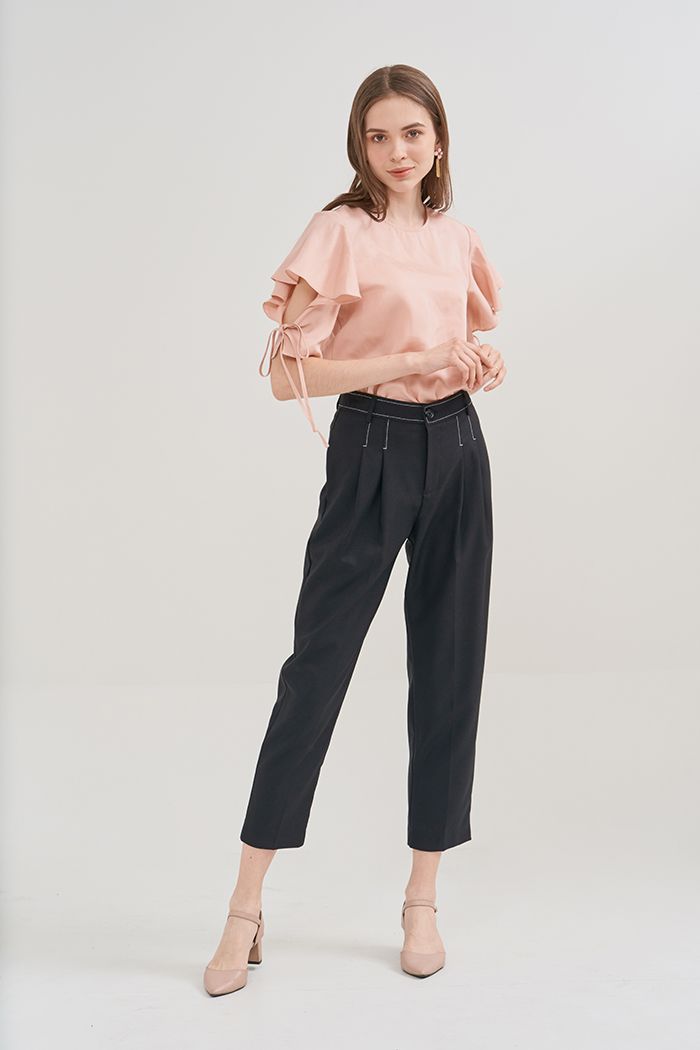 Quần linen xếp nhấn 2 li và lưng