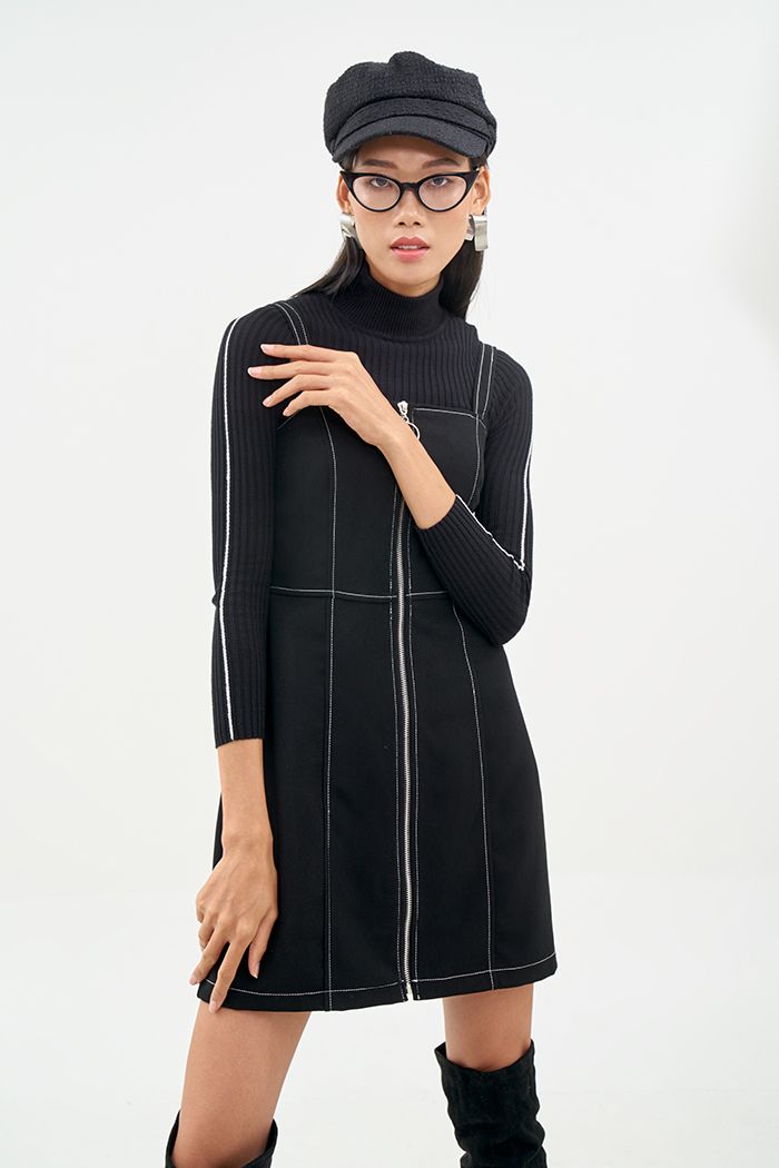 Đầm 2 dây diễu chỉ nổi dây kéo sắt