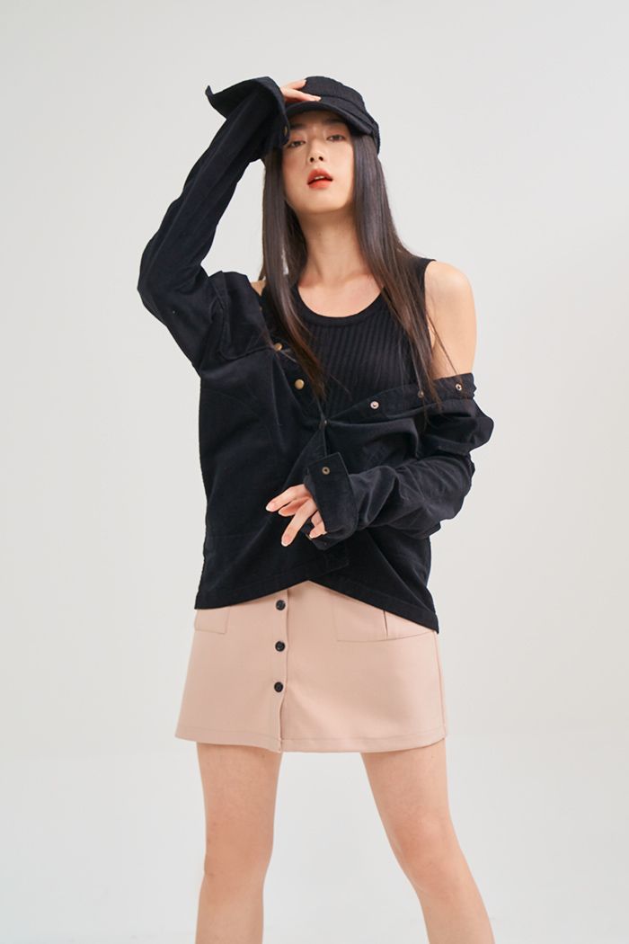 Áo khoác khaki tay dài form rộng 4 túi