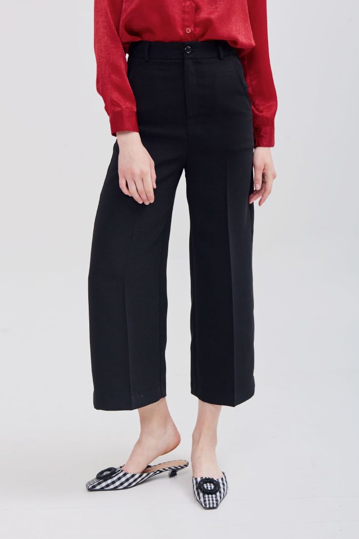 Quần ống suông li đứng cullote ss19