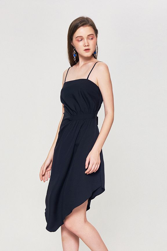 Đầm 2 bảng dây nhún 1 bên eo