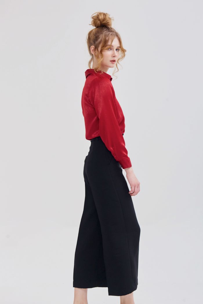 Quần ống suông li đứng cullote ss19